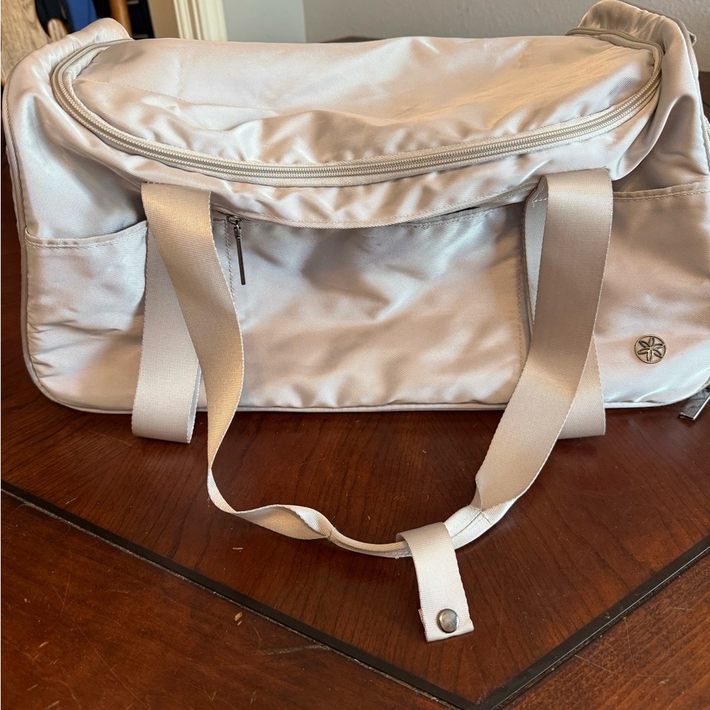 Athletics Silver Duffel Bag with Logo